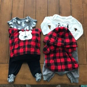 2- 3 piece carters outfits